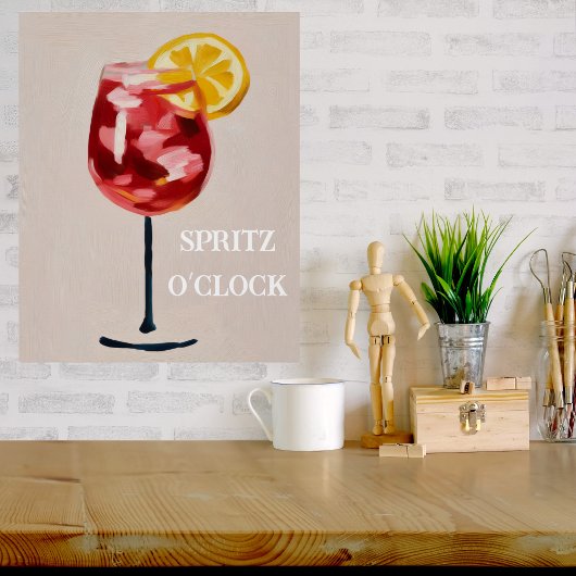 Poster Heureuse Heure de Cocktail Italien Abstrait Rétro
