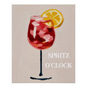 Poster Heureuse Heure de Cocktail Italien Abstrait Rétro (Devant)