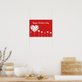 Poster Heureuse Sainte-Valentin Beau Coeurs blancs rouges (Cuisine)