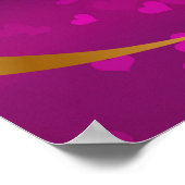 Poster Heureuse Sainte-Valentin Gold Heart Ribbon Purple (Coin)