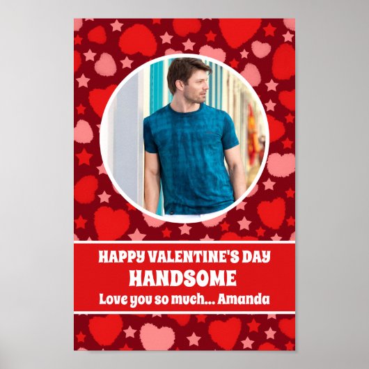 Poster Heureuse Sainte-Valentin Handsome Photo personnali (Devant)