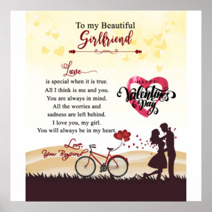Poster Heureuse Sainte-Valentin, ma belle amie