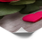 Poster Heureuse Sainte-Valentin Teddy Bear avec Roses (Coin)