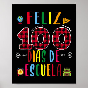 Poster Heureux 100 Jours D'école Tee 100 Jours D'école