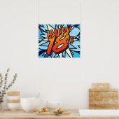 Poster HEUREUX 18E B.D. Livre Pop Art (Cuisine)