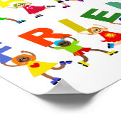 Poster Heureux amis mignon dessin Divers enfants Texte (Coin)