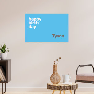 Poster heureux Anniversaire minimal simple PERSONNALISÉ