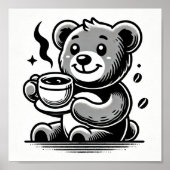 Poster Heureux avec le café (Devant)