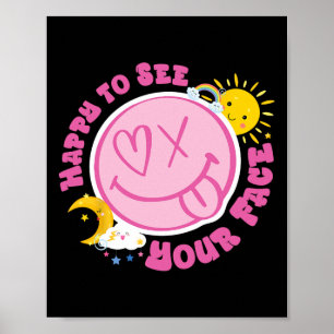 Poster Heureux de voir votre visage drôle mignon visage r