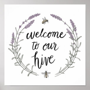 Poster Heureux d'être à la maison Mots II   Bienvenue à n