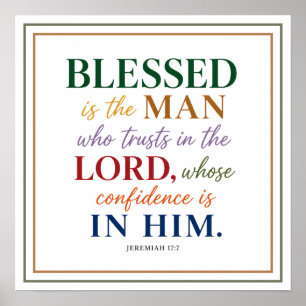 Poster Heureux est l'homme qui se confie dans le Seigneur