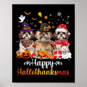 Poster Heureux Hallothanksmas Chih Tzu Chien Halloween Ch (Devant)