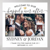 Poster Heureux Jamais après Photo Collage Mariage Bienven (Devant)