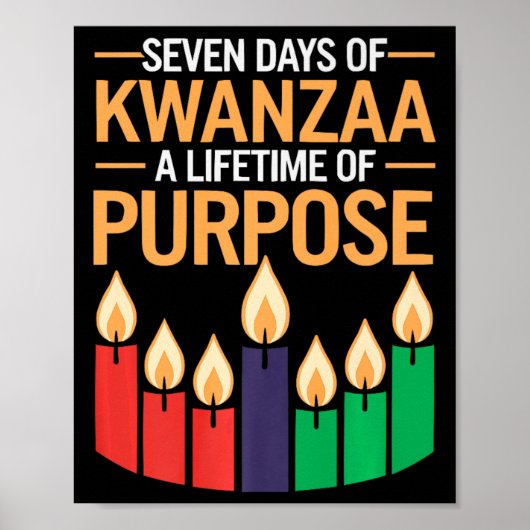 Poster Heureux Kwanzaa bougies Afrique Fête Afrique Améri (Devant)