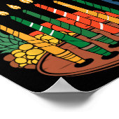 Poster Heureux Kwanzaa bougies Afrique Fête Afrique Améri (Coin)