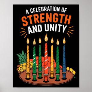 Poster Heureux Kwanzaa bougies Afrique Fête Afrique Améri