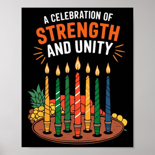 Poster Heureux Kwanzaa bougies Afrique Fête Afrique Améri (Devant)