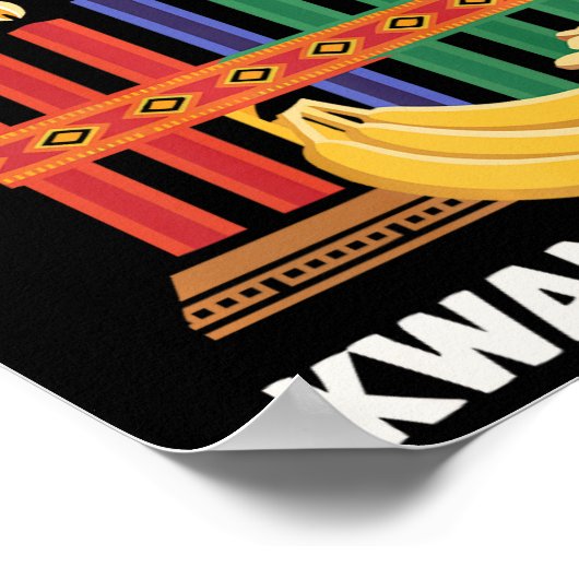 Poster Heureux Kwanzaa bougies Afrique Fête Afrique Améri (Coin)