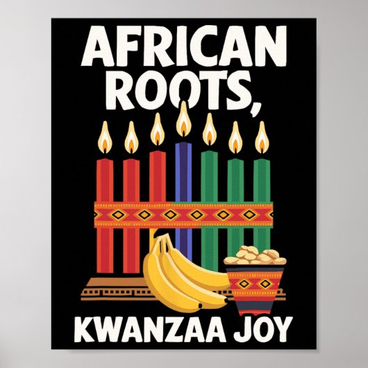 Poster Heureux Kwanzaa bougies Afrique Fête Afrique Améri (Devant)