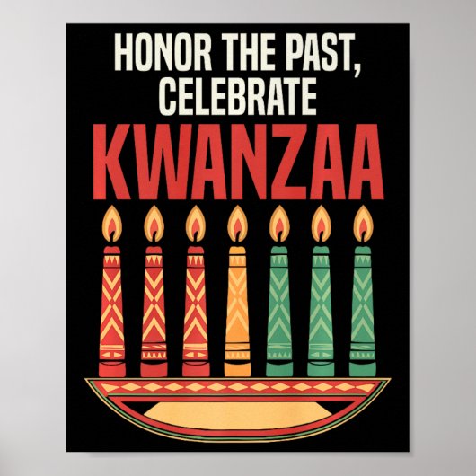 Poster Heureux Kwanzaa bougies Afrique Fête Afrique Améri (Devant)