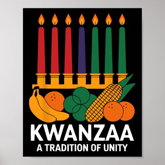 Poster Heureux Kwanzaa bougies Afrique Fête Afrique Améri (Devant)