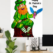 POSTER HEUREUX LEPRECHAUN ET AMI FAIRY (Bureau à domicile)