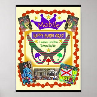 Poster Heureux Mardi Gras Mobile