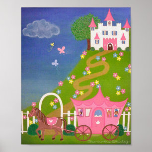 Poster Heureux pour toujours - Château de Princesse 8x10 