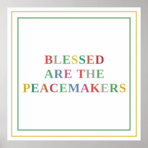 Poster Heureux sont les artisans de paix Matthew 5:9 colo