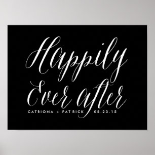 Poster Heureux toujours après l'affiche Mariage   Noir