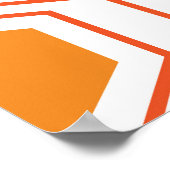 Poster Hexagon abstract geometrical pattern en orange et (Coin)
