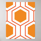 Poster Hexagon abstract geometrical pattern en orange et (Devant)