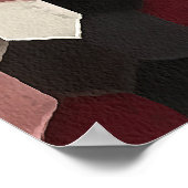 Poster Hexagon Motif en gris et en Bourgogne couleurs d'a (Coin)