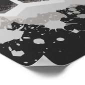 Poster Hexagonal Pattern with Gray Paint Splashes (Coin)