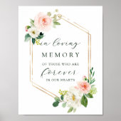 Poster Hexagone Or Fleur Blanche En Mémoire Amoureuse (Devant)
