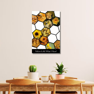 Poster Hexagons Jaune Est Tout Ce Que J'Ai ! Collage pers
