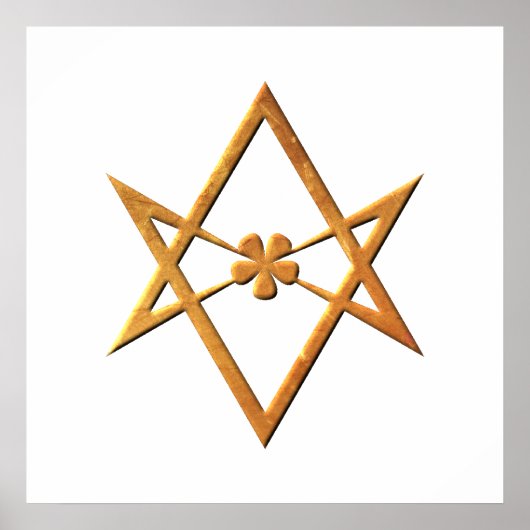 Poster Hexagram Unicursal d'or - symbole théélique (Devant)