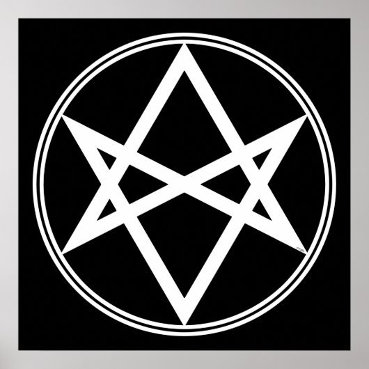 Poster Hexagramme unicoural blanc tombé (Devant)