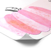 Poster Hey Boo iridescente Ghost Pink Halloween Bienvenue (Coin)