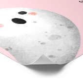 Poster Hey Boo Pink Ghost Halloween Bienvenue Anniversair (Coin)