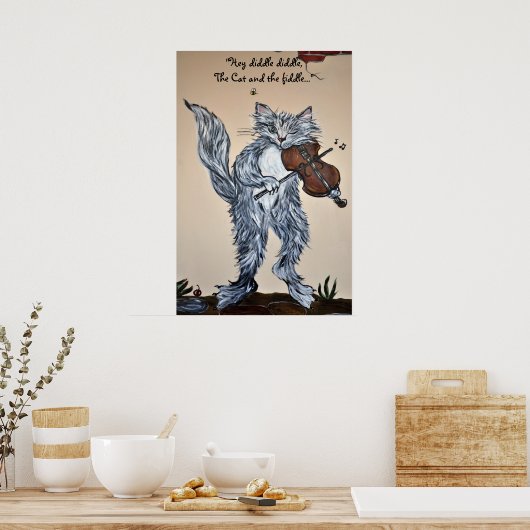 Poster "Hey, Diddle Diddle, le chat et la brosse" (Cuisine)