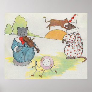 Poster Hey Diddle Diddle The Cat and Fiddle Rhyme