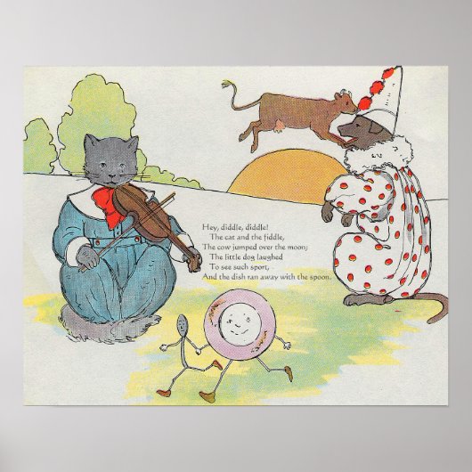 Poster Hey Diddle Diddle The Cat and Fiddle Rhyme (Devant)