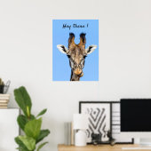 Poster Hey là drôle Giraffe photo avec texte (Bureau à domicile)