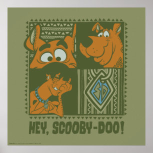 Poster Hey Scooby-Doo Carré tribal Graphic