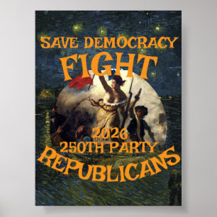 Poster HG CBP 250ÈME ANNIVERSAIRE DRApeau ÉTATS-UNIS AMÉR