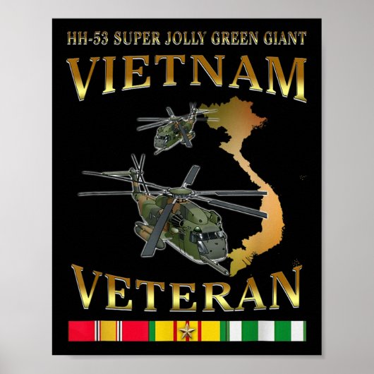 Poster Hh-53 Super Jolly Green Giant Helicopter Vietnam V (Devant)