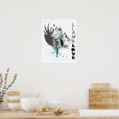 Poster hi-fi llama. llama love. (Cuisine)