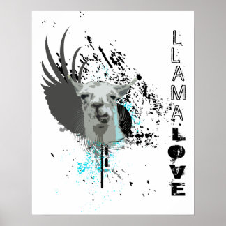 Poster hi-fi llama. llama love.