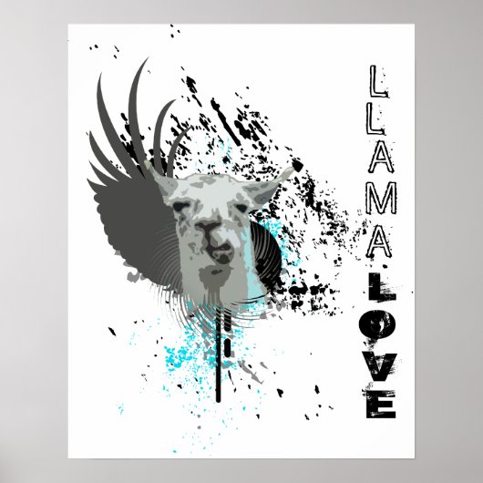Poster hi-fi llama. llama love. (Devant)